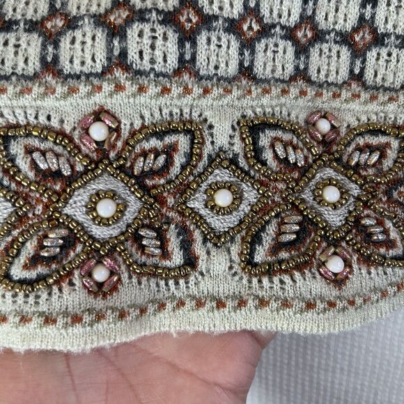 VTG Woolrich Long Sleeve Sweater Button Up Beaded Cardigan Women’s Size Small - Picture 4 of 16